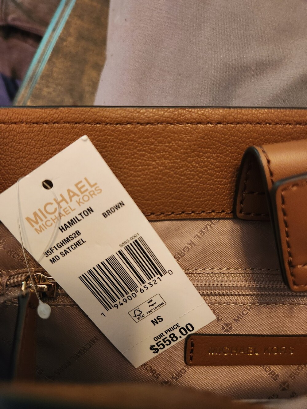 Michael Kors Hamilton Brown Logo Satchel With Strap NWT - Picture 4 of 4